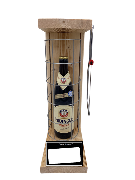 Erdinger Weißbier Eiserne Reserve Gitterkäfig Geschenk mit eigenem Text