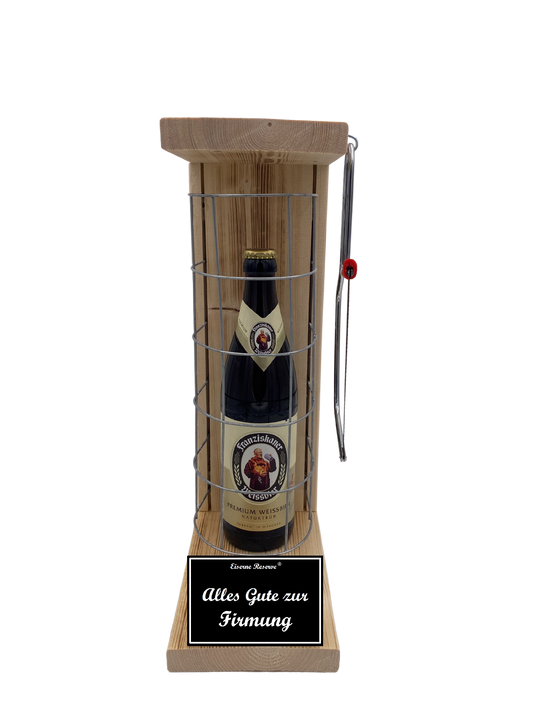 Franziskaner WeissBier Eiserne Reserve Gitterkäfig Geschenk zur Firmung
