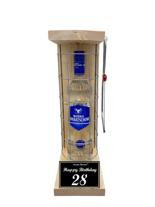 Wodka Geschenk zum 28 Geburtstag - Eiserne Reserve Gitterkäfig