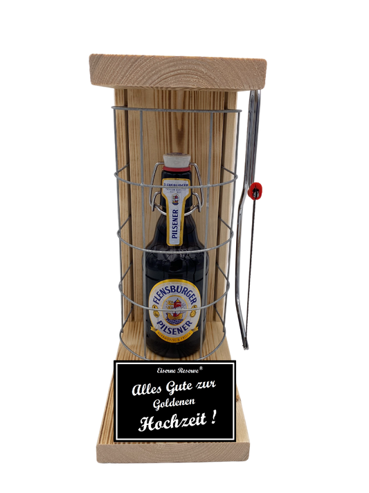 Flensburger Pilsener Eiserne Reserve Gitterkäfig Geschenk zur Goldenen Hochzeit