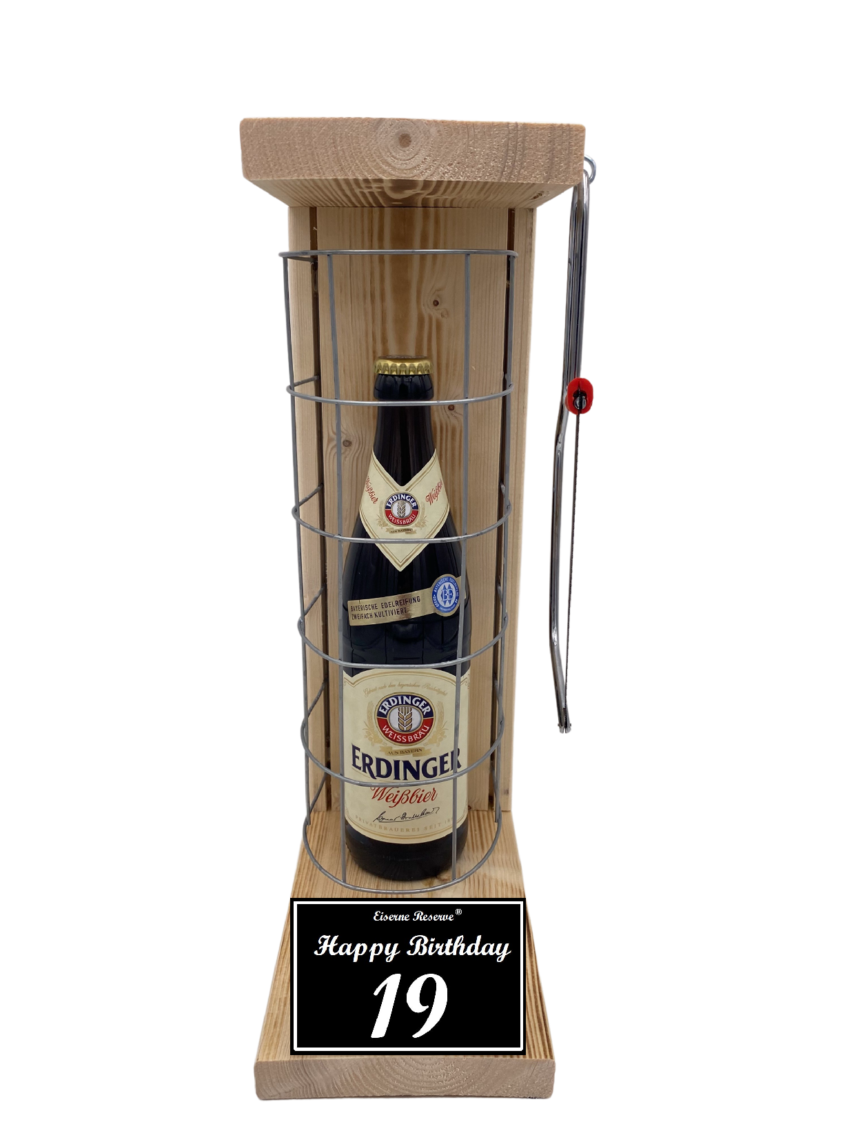 Erdinger Bier Geschenk zum 19 Geburtstag - Eiserne Reserve Gitterkäfig