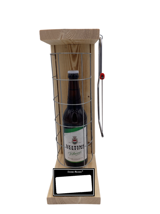 Veltins Pilsener Eiserne Reserve Gitterkäfig Geschenk mit eigenem Text