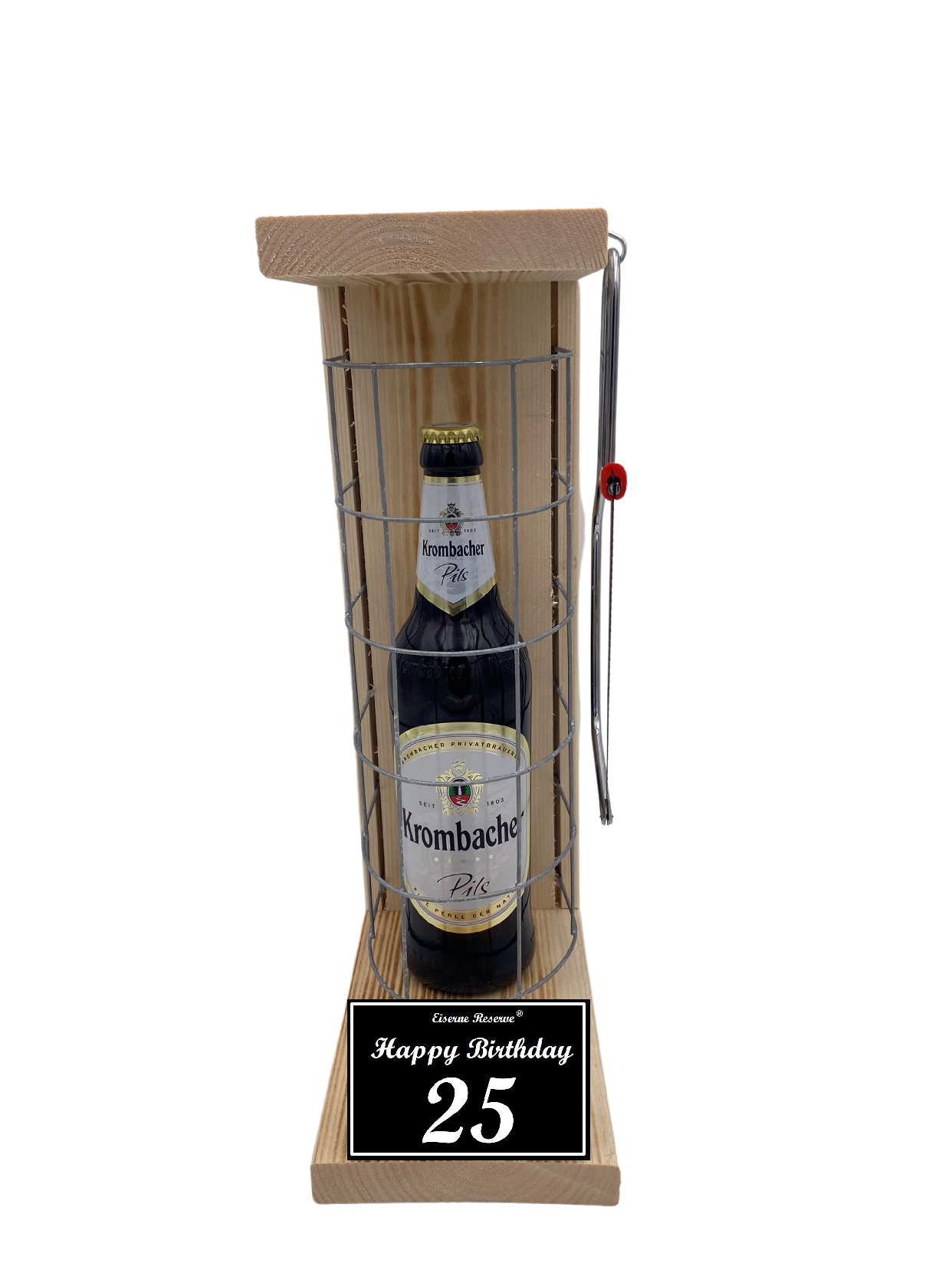 Krombacher Pils Geschenk zum 25 Geburtstag - Eiserne Reserve Gitterkäfig