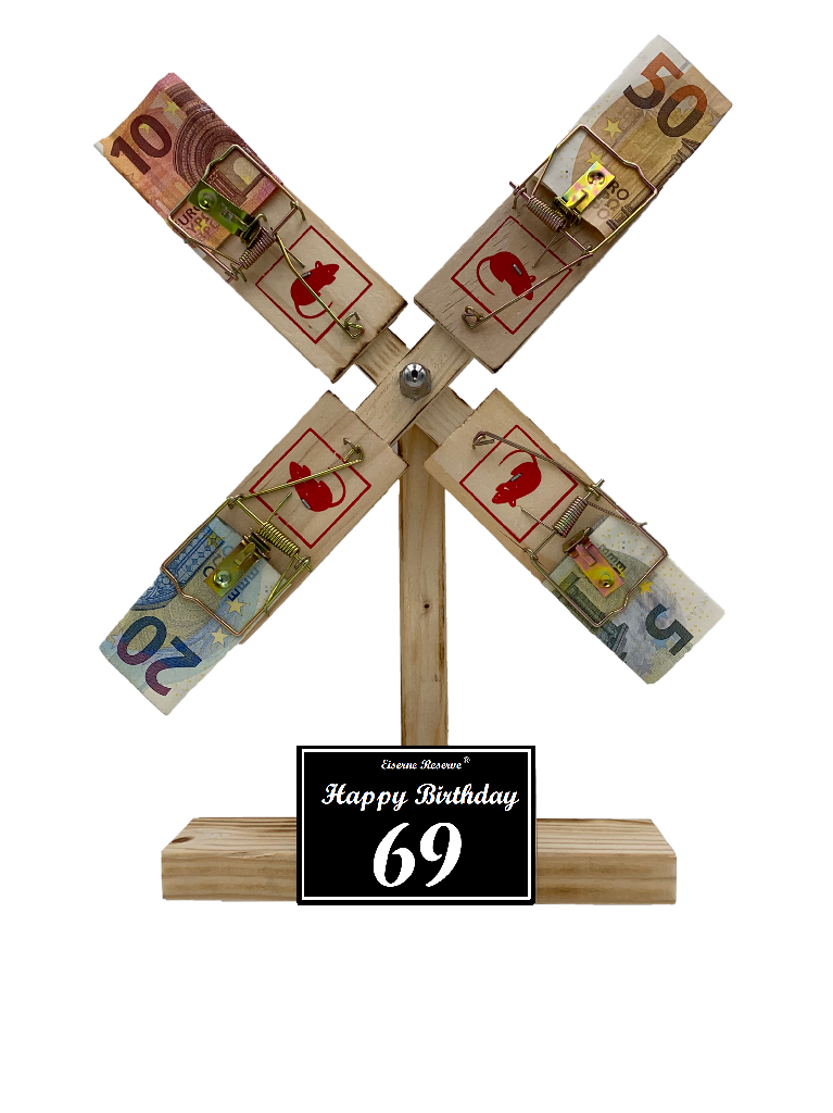 Geschenk zum 69 Geburtstag - Eiserne Reserve Windmühle - Geldgeschenk