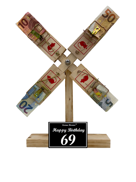 Geschenk zum 69 Geburtstag - Eiserne Reserve Windmühle - Geldgeschenk