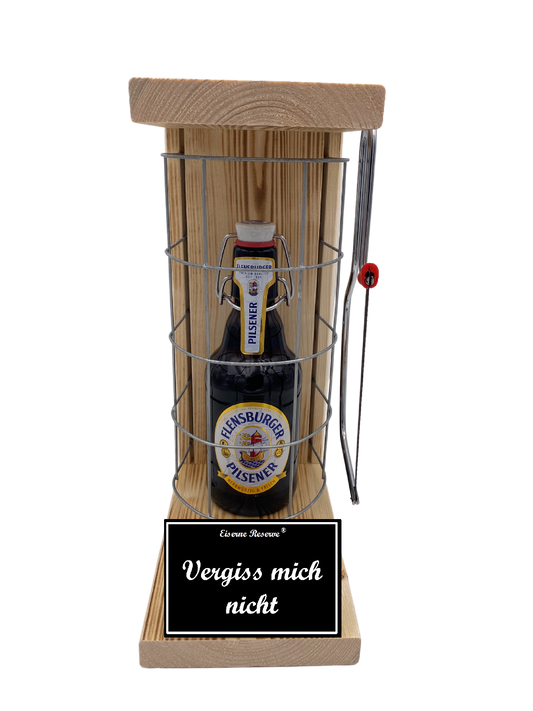 Flensburger Pilsener Eiserne Reserve Gitterkäfig Geschenk Vergiss mich nicht