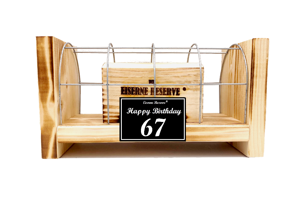 Geldgeschenk zum 67 Geburtstag - Eiserne Reserve Gitterbox