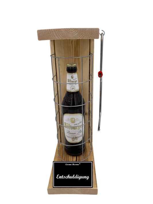 Bitburger Pils Eiserne Reserve Gitterkäfig Geschenk Entschuldigung