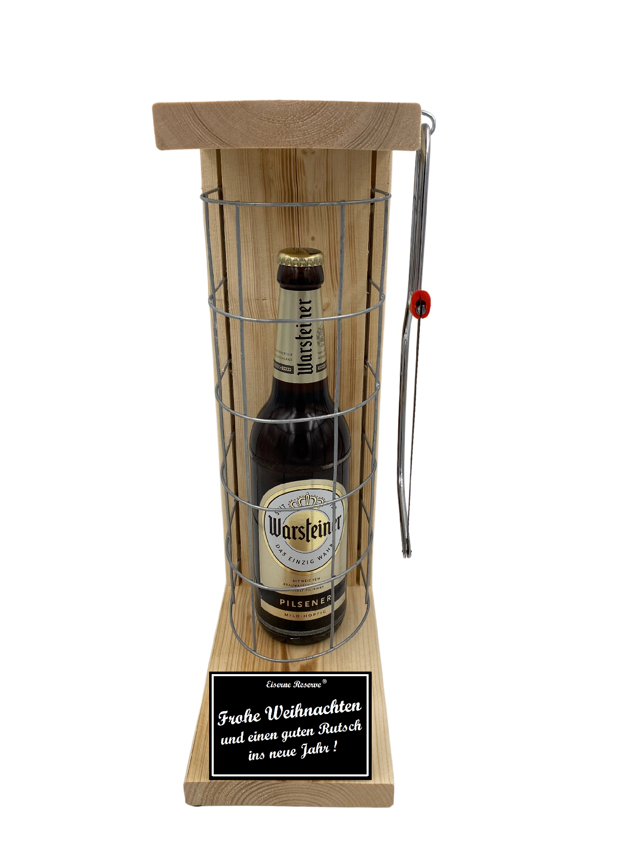 Warsteiner Pilsener Eiserne Reserve Gitterkäfig Geschenk Weihnachten / Neujahr