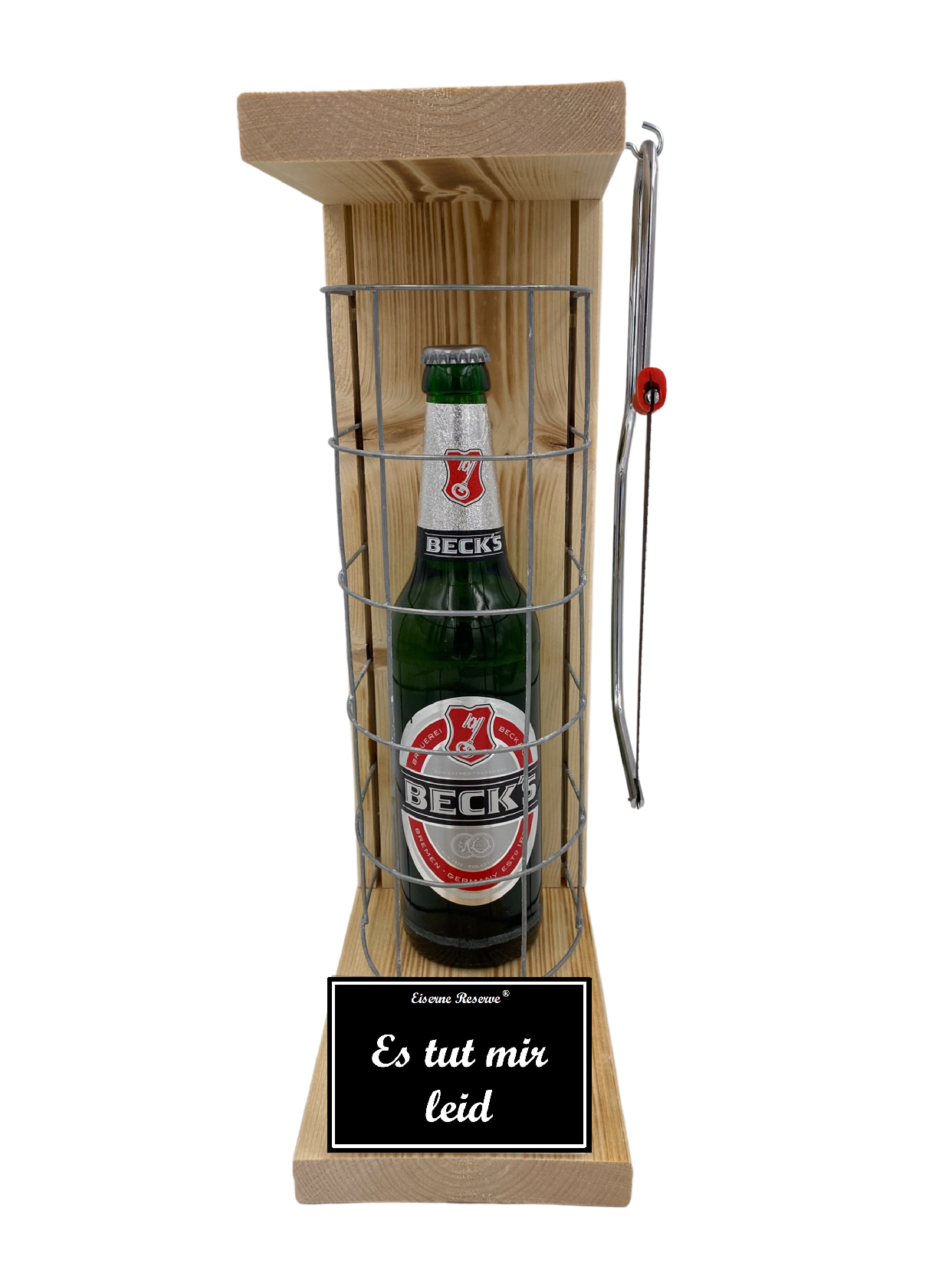 Becks Bier Eiserne Reserve Gitterkäfig Geschenk Es tut mir leid