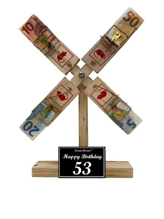 Geschenk zum 53 Geburtstag - Eiserne Reserve Windmühle - Geldgeschenk
