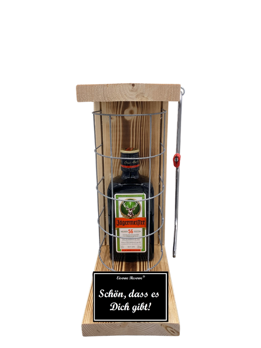 Jägermeister Eiserne Reserve Gitterkäfig Geschenk Schön, dass es Dich gibt