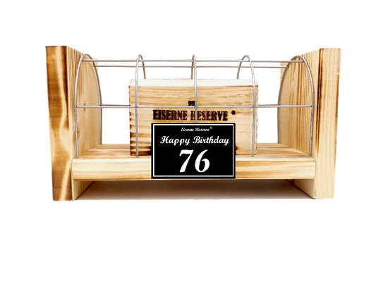 Geldgeschenk zum 76 Geburtstag - Eiserne Reserve Gitterbox