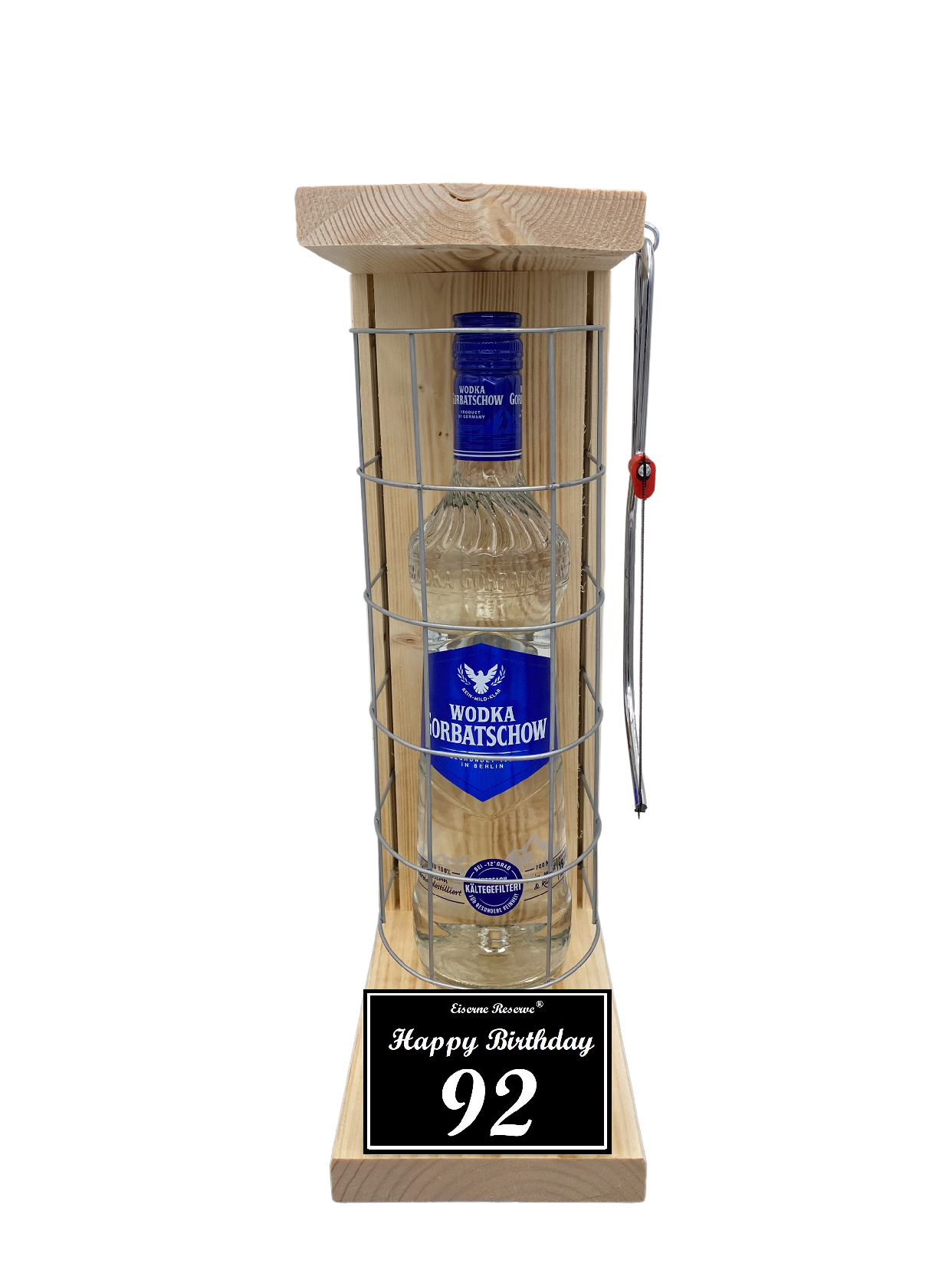 Wodka Geschenk zum 92 Geburtstag - Eiserne Reserve Gitterkäfig