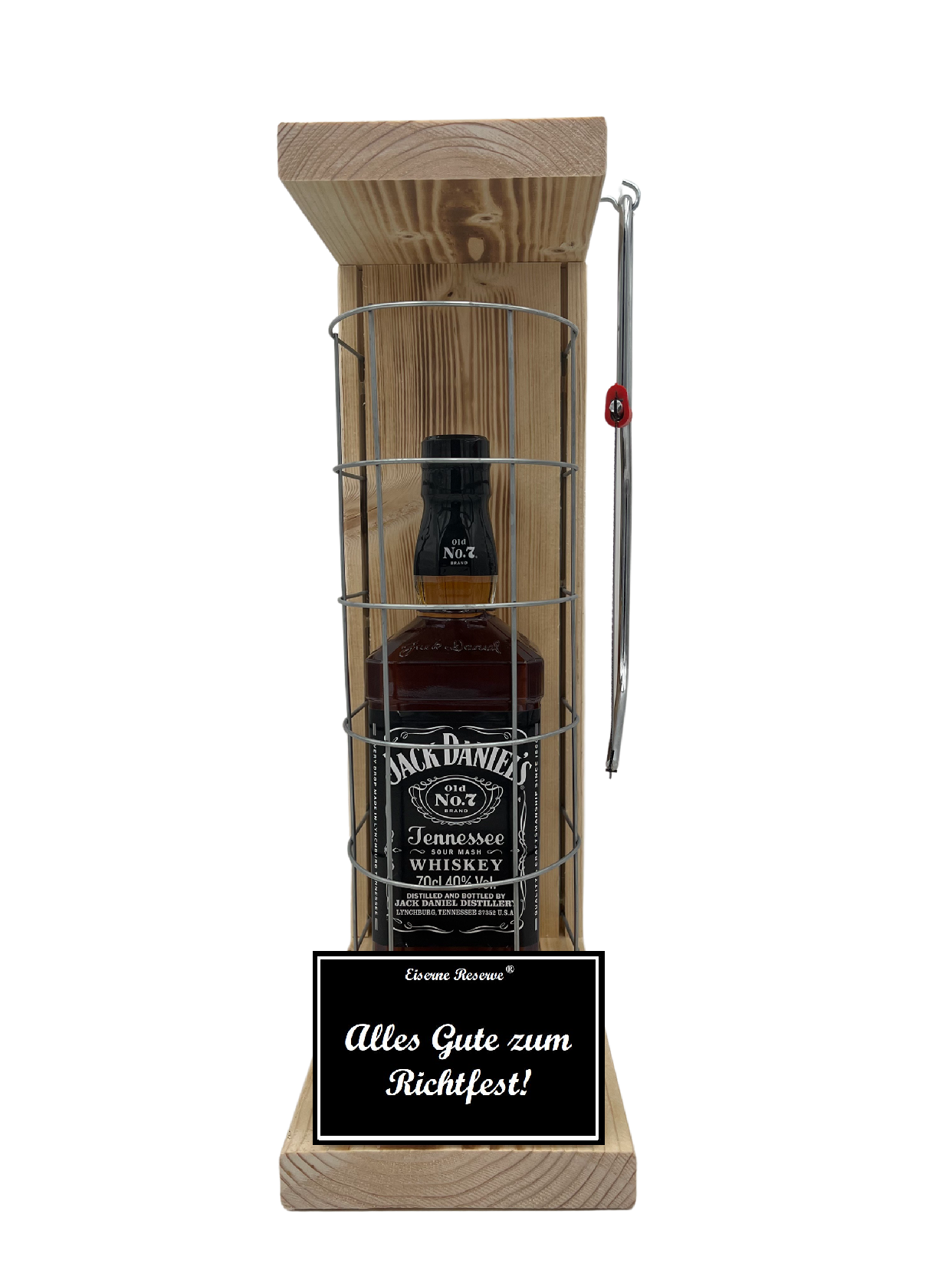 Jack Daniels Eiserne Reserve Gitterkäfig Geschenk zum Richtfest