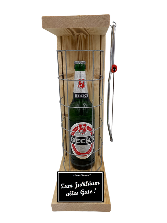 Becks Bier Eiserne Reserve Gitterkäfig Geschenk zum Jubiläum