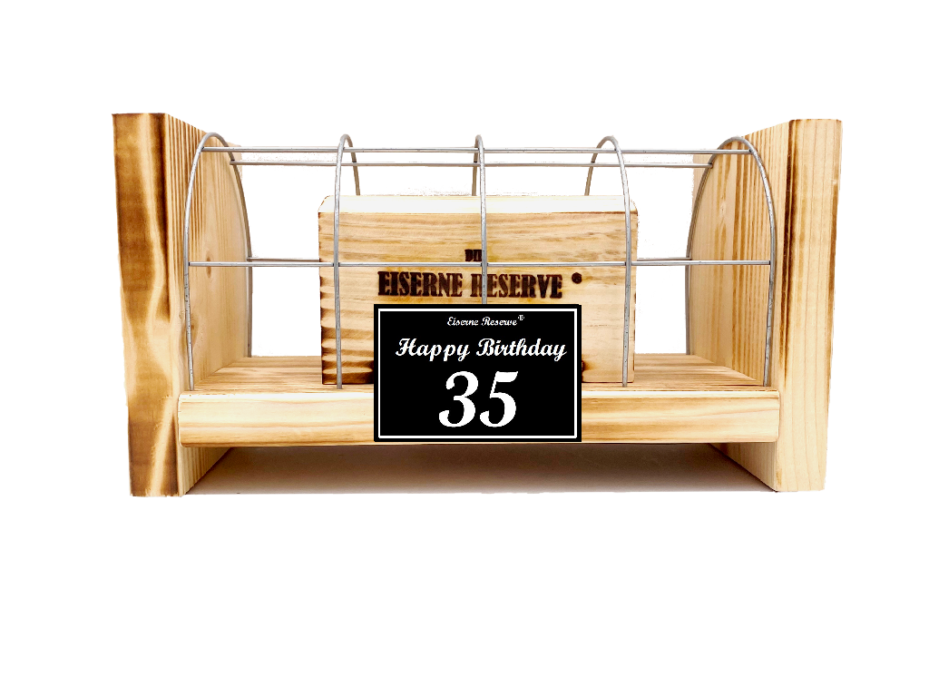 Geldgeschenk zum 35 Geburtstag - Eiserne Reserve Gitterbox