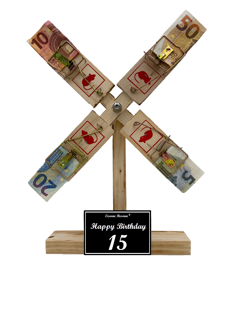 Geschenk zum 15 Geburtstag - Eiserne Reserve Windmühle - Geldgeschenk