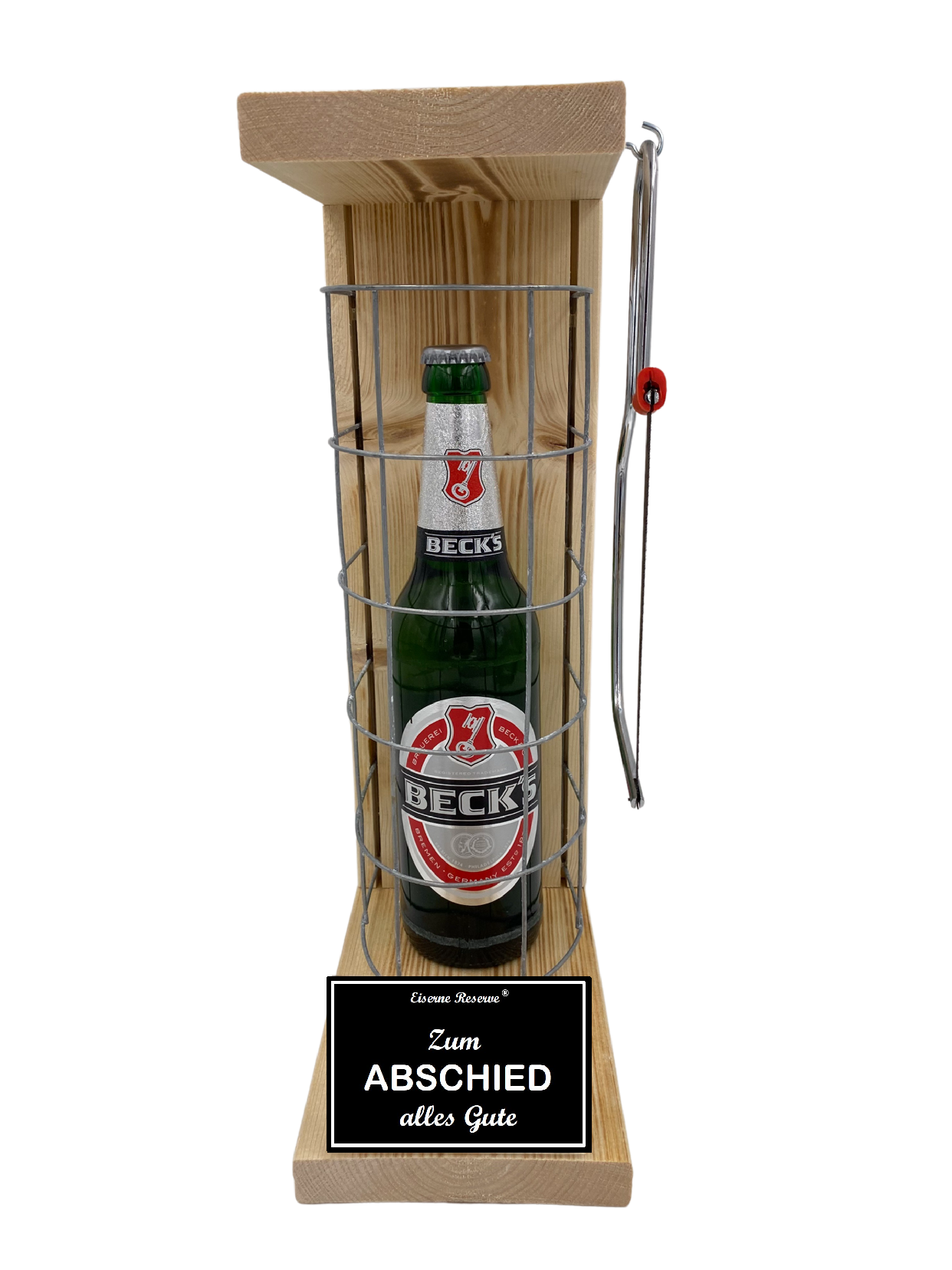 Becks Bier Eiserne Reserve Gitterkäfig Geschenk zum Abschied