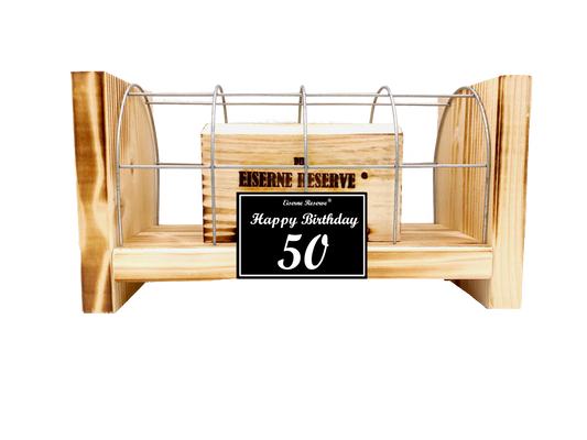 Geburtstag 50 - Eiserne Reserve Gitterbox - Geburtstag Geldgeschenk
