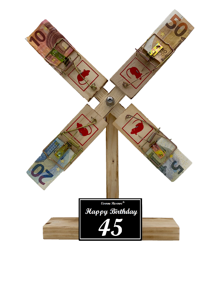 Geschenk zum 45 Geburtstag - Eiserne Reserve Windmühle - Geldgeschenk