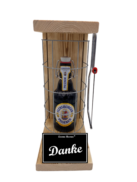 Flensburger Pilsener Eiserne Reserve Gitterkäfig Geschenk Danke