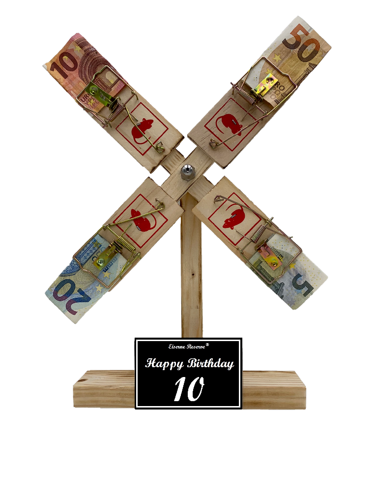 Geschenk zum 10 Geburtstag - Eiserne Reserve Windmühle - Geldgeschenk