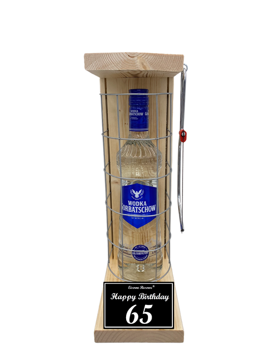 Wodka Geschenk zum 65 Geburtstag - Eiserne Reserve Gitterkäfig