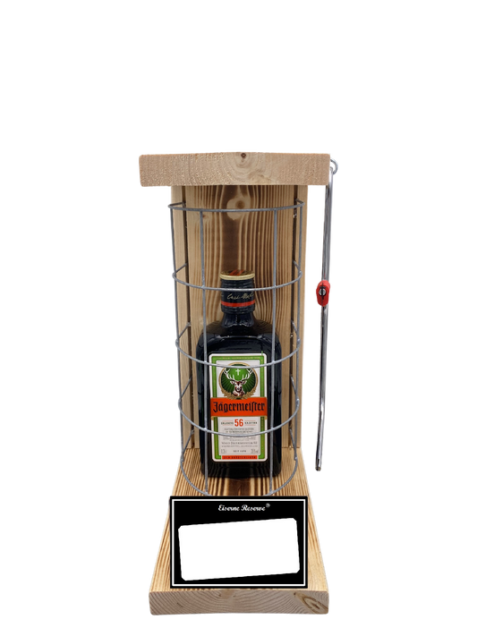 Jägermeister Eiserne Reserve Gitterkäfig Geschenk mit eigenem Text
