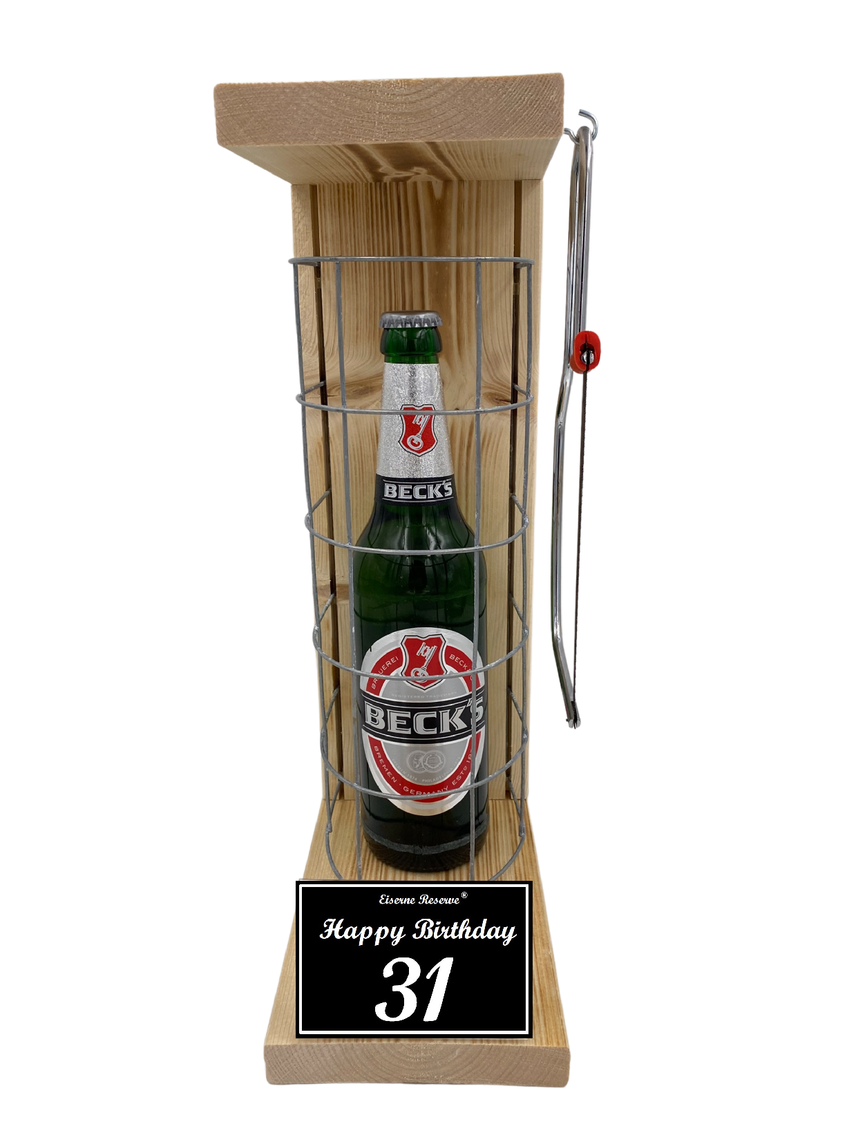 Becks Bier Geschenk zum 31 Geburtstag - Eiserne Reserve Gitterkäfig