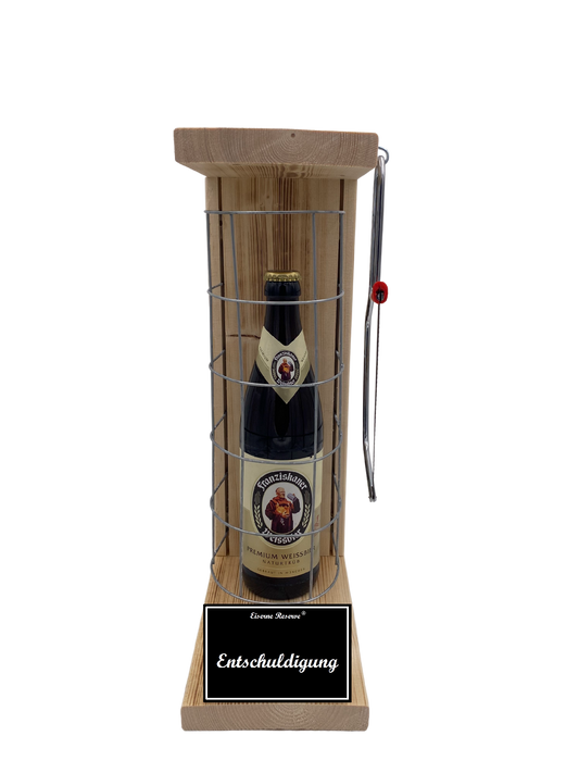 Franziskaner Weissbier Eiserne Reserve Gitterkäfig Geschenk Entschuldigung
