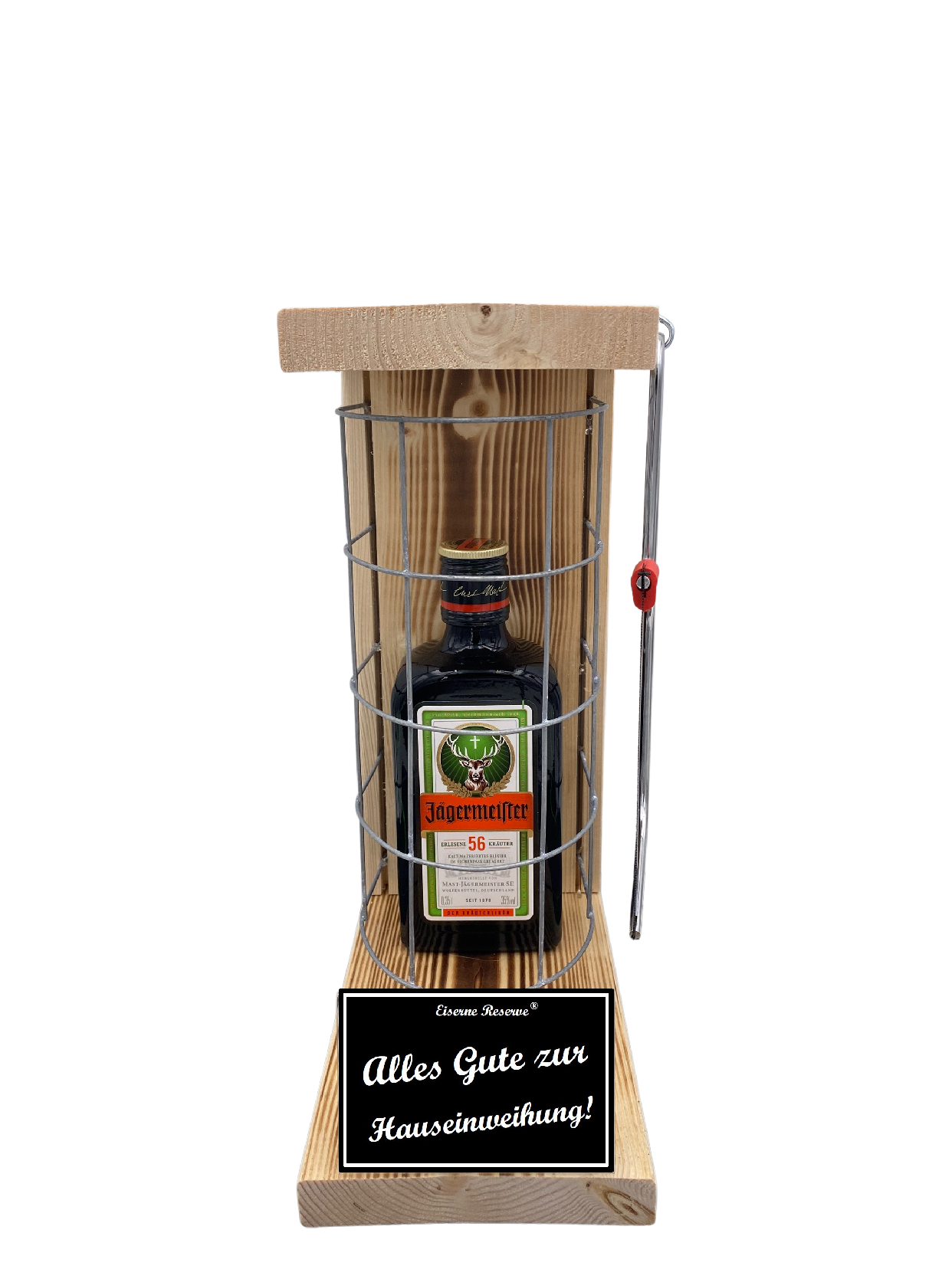 Jägermeister Eiserne Reserve Gitterkäfig Geschenk zur Hauseinweihung