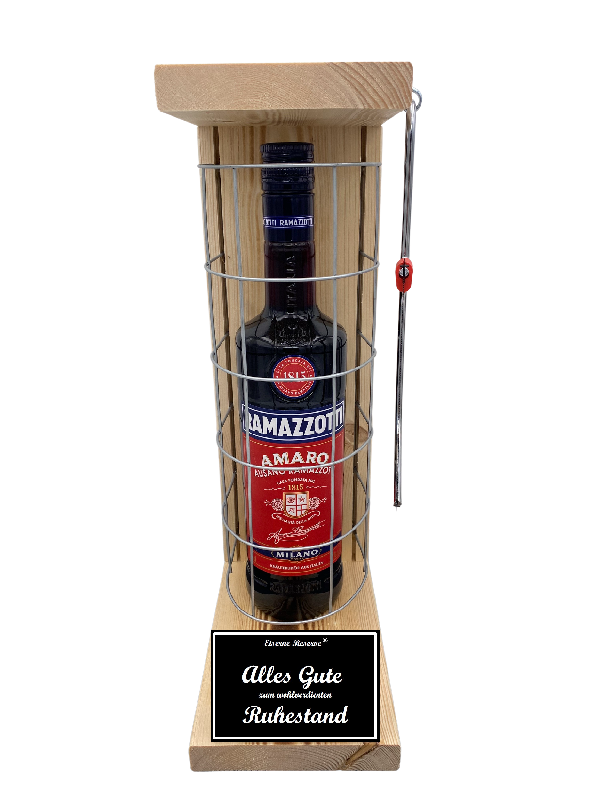 Ramazzotti Eiserne Reserve Gitterkäfig Geschenk zum Ruhestand