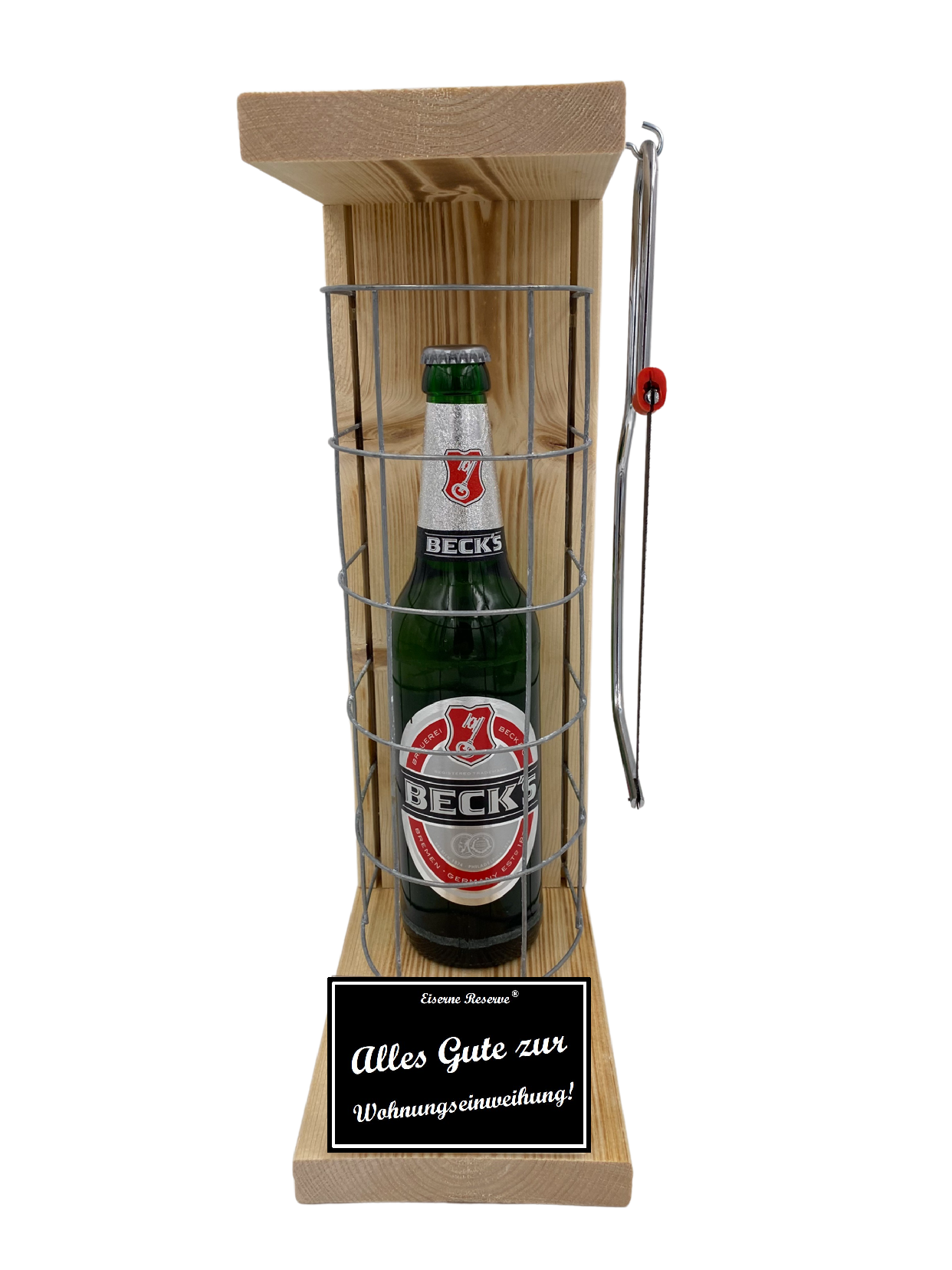 Becks Bier Eiserne Reserve Gitterkäfig Geschenk zur Wohnungseinweihung