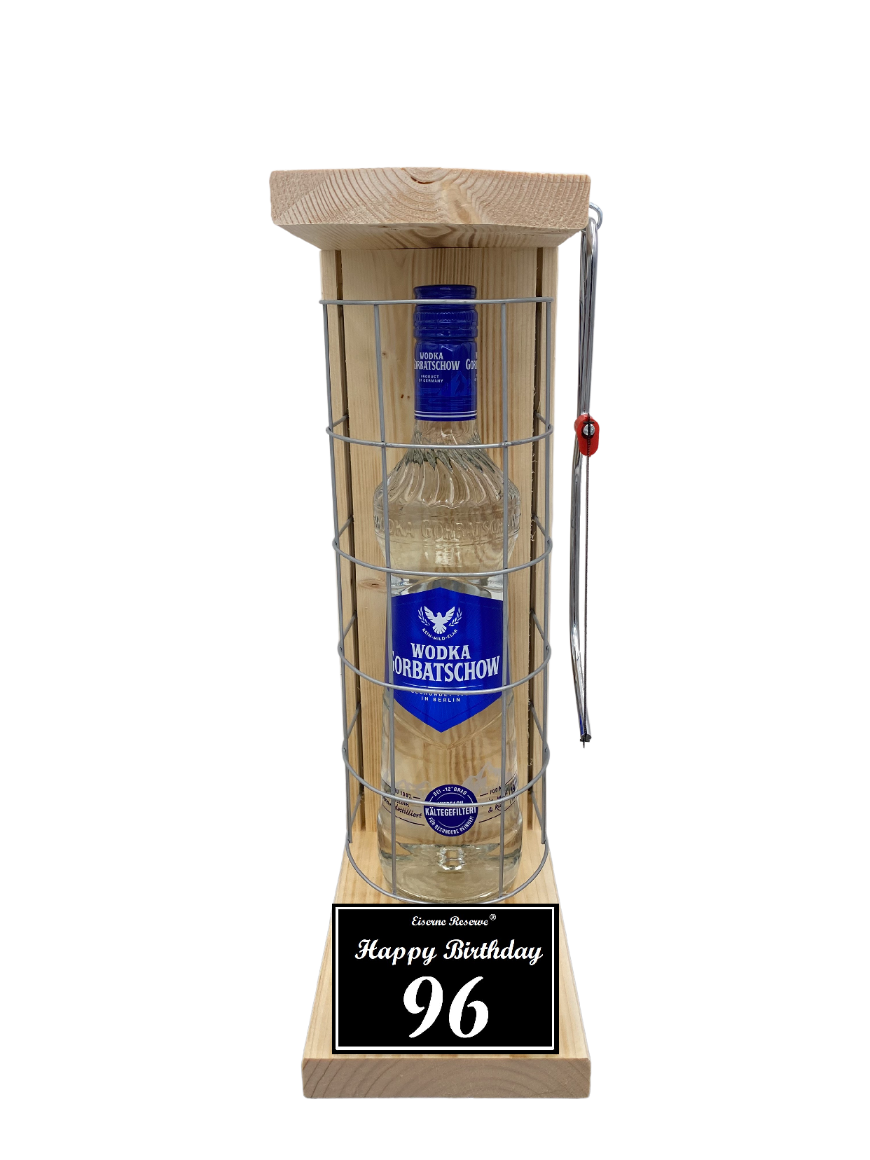 Wodka Geschenk zum 96 Geburtstag - Eiserne Reserve Gitterkäfig