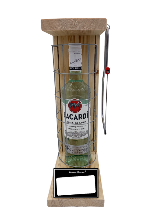 Bacardi Eiserne Reserve Gitterkäfig Geschenk mit eigenem Text
