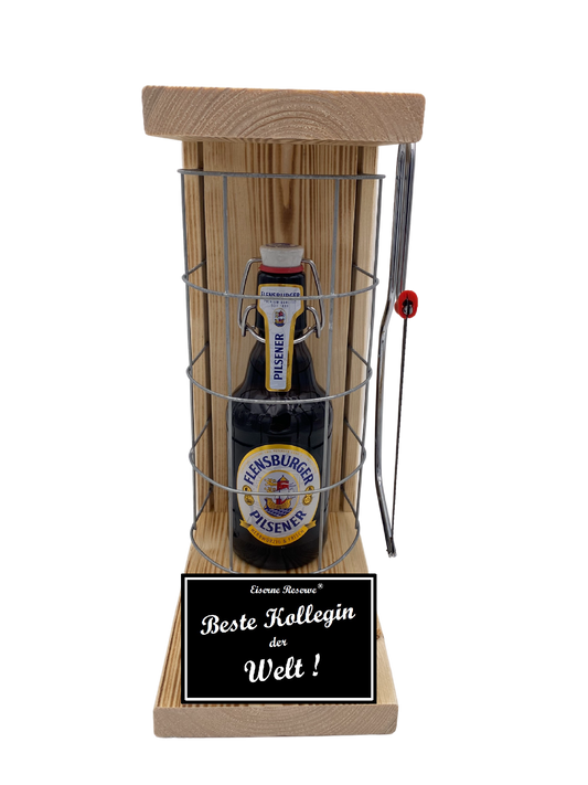 Flensburger Pilsener Eiserne Reserve Gitterkäfig Geschenk Kollegin
