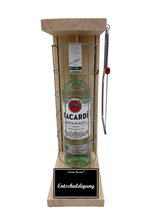 Bacardi Eiserne Reserve Gitterkäfig Geschenk Entschuldigung