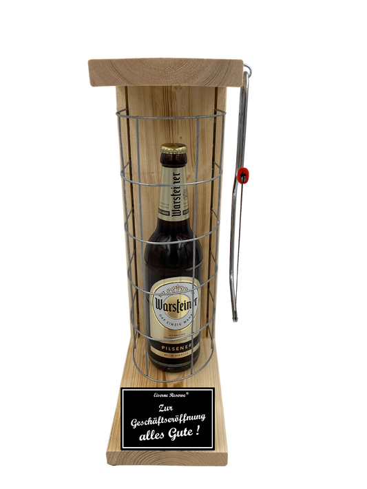 Warsteiner Pilsener Eiserne Reserve Gitterkäfig Geschenk zur Geschäftseröffnung
