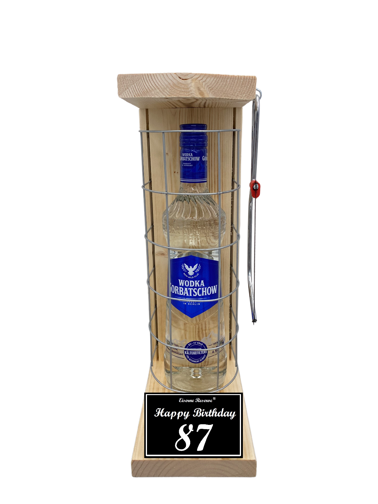 Wodka Geschenk zum 87 Geburtstag - Eiserne Reserve Gitterkäfig