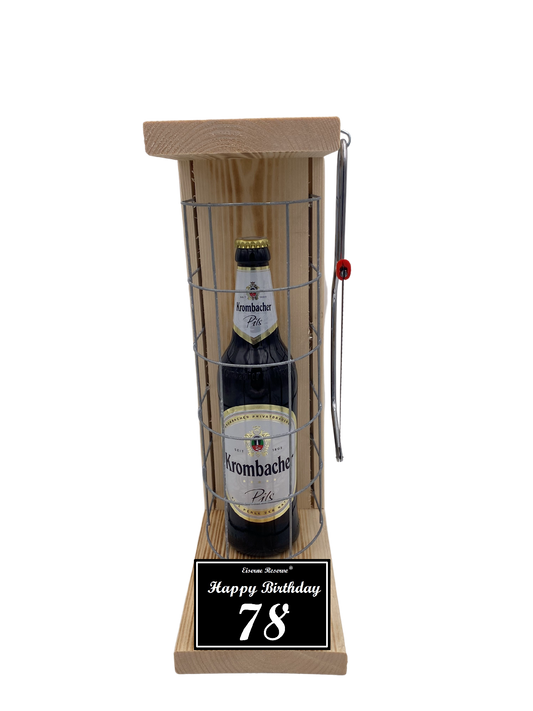 Krombacher Pils Geschenk zum 78 Geburtstag - Eiserne Reserve Gitterkäfig