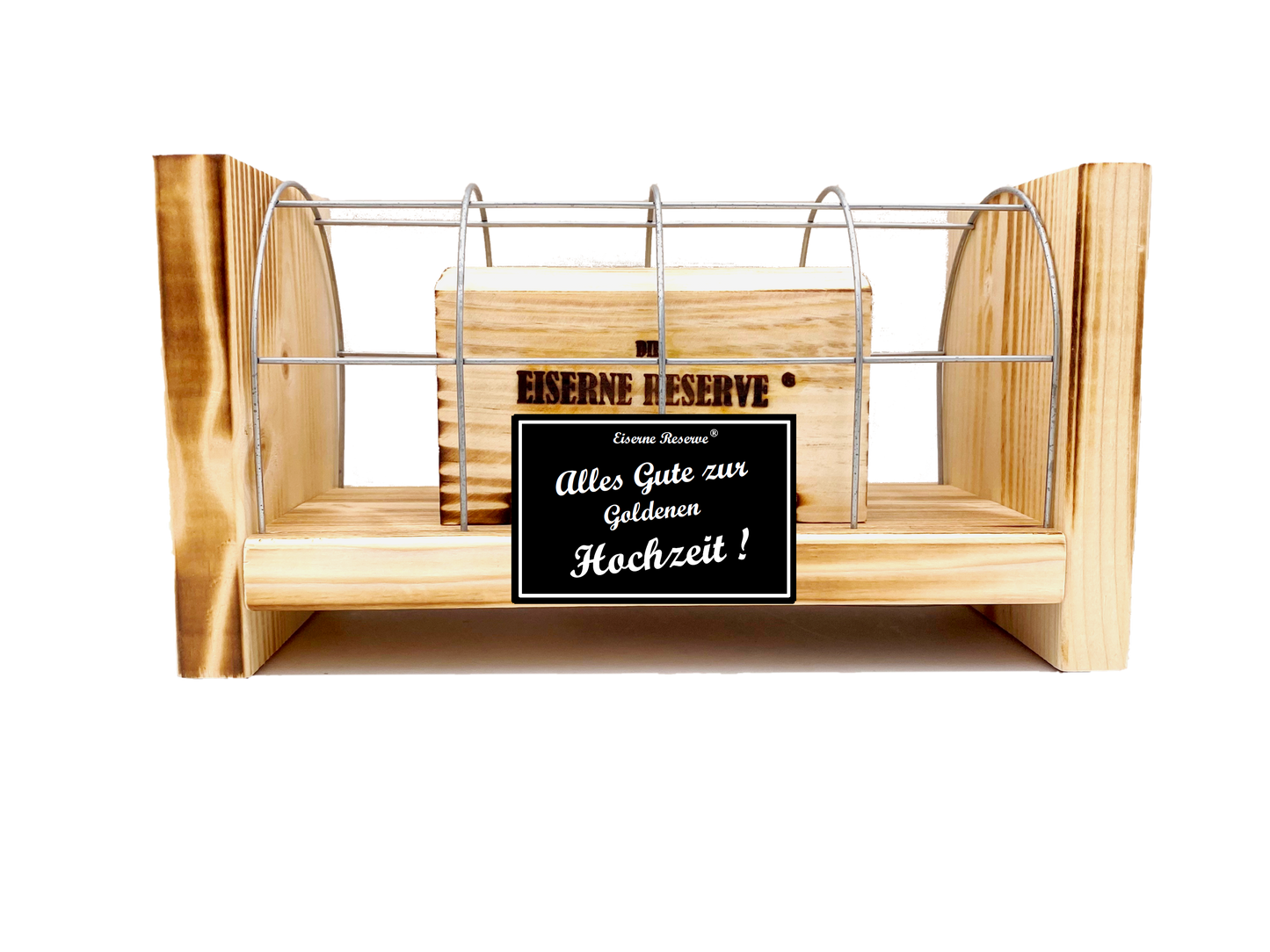 Geschenk zur Goldenen Hochzeit - Eiserne Reserve Gitterbox - Geburtstag Geldgeschenk