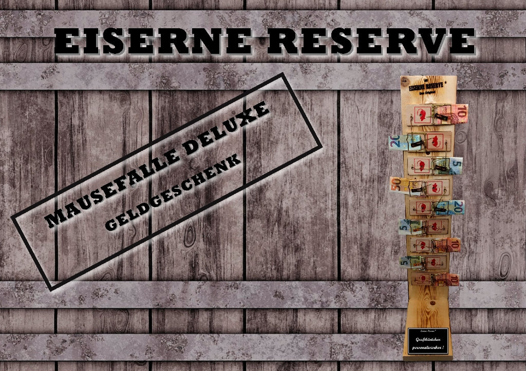 Personalisierte Geschenke Eiserne Reserve Mausefalle Deluxe - mit Namen - Geldgeschenk