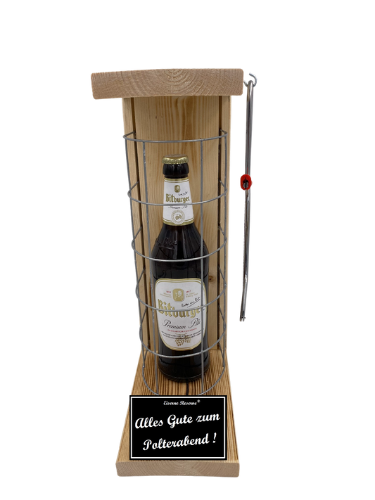 Bitburger Pils Eiserne Reserve Gitterkäfig Geschenk zum Polterabend