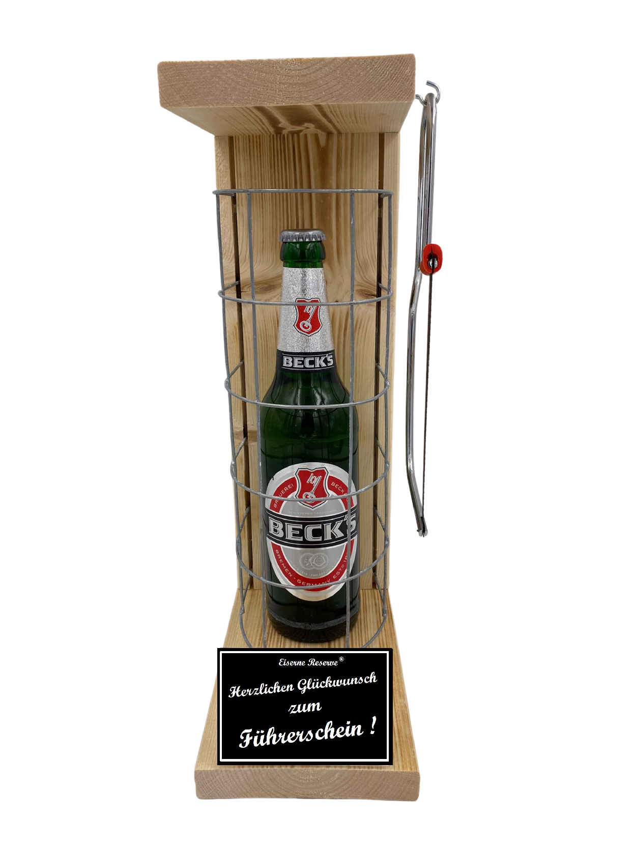Becks Bier- Geschenk zum Führerschein - Eiserne Reserve Gitterkäfig