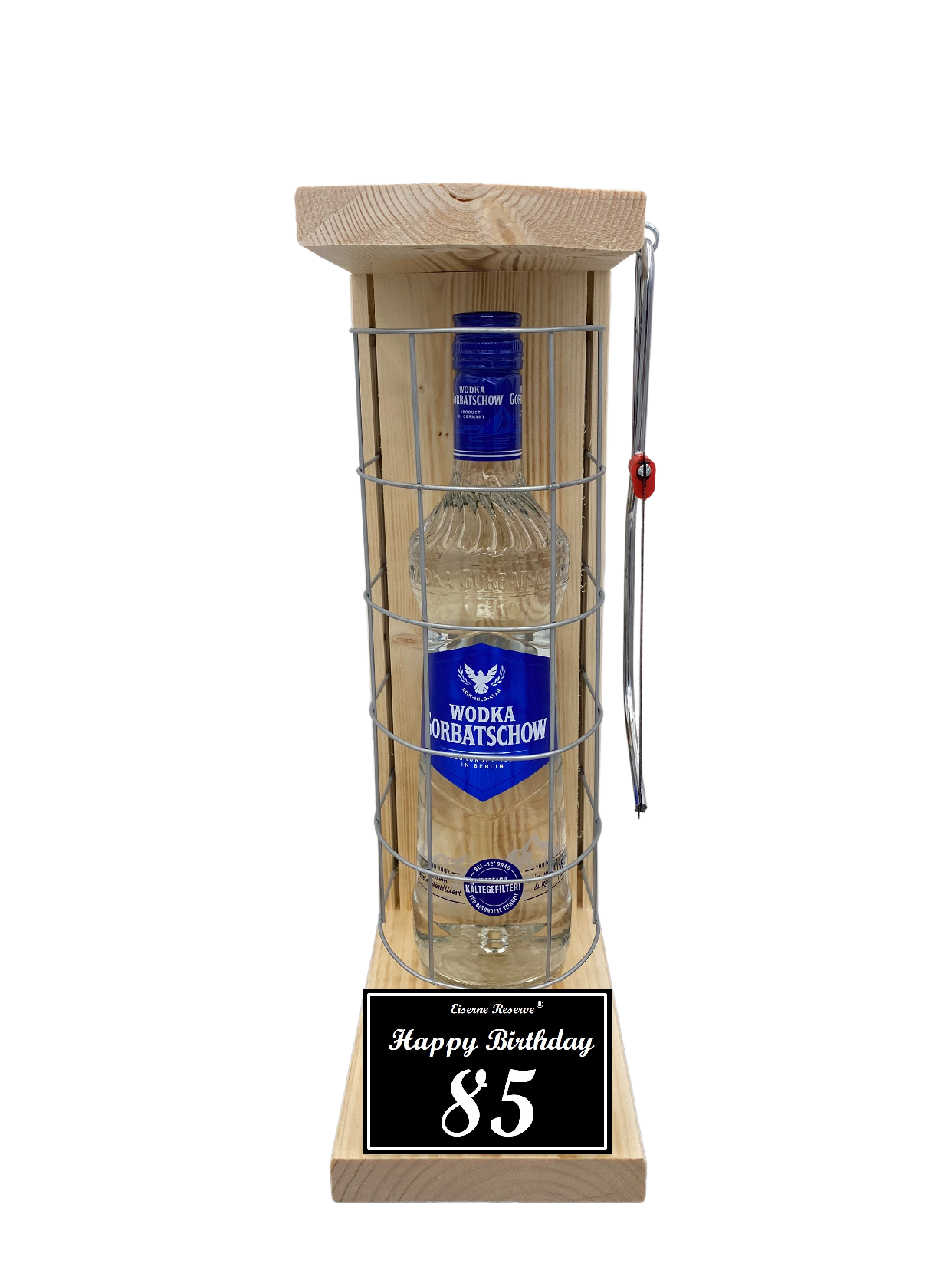 Wodka Geschenk zum 85 Geburtstag - Eiserne Reserve Gitterkäfig
