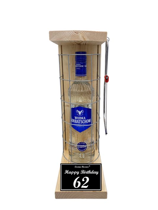 Wodka Geschenk zum 62 Geburtstag - Eiserne Reserve Gitterkäfig