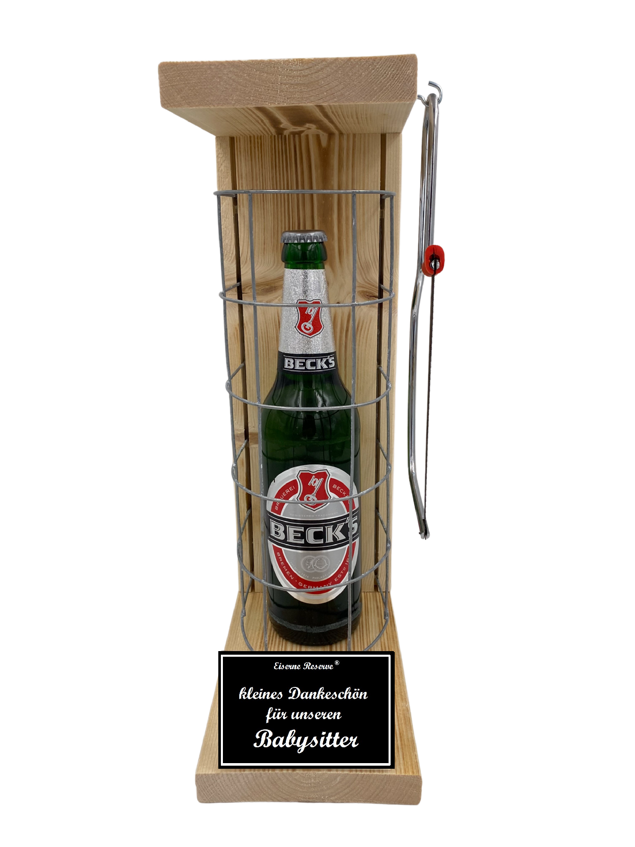 Becks Bier Eiserne Reserve Gitterkäfig Geschenk für Babysitter