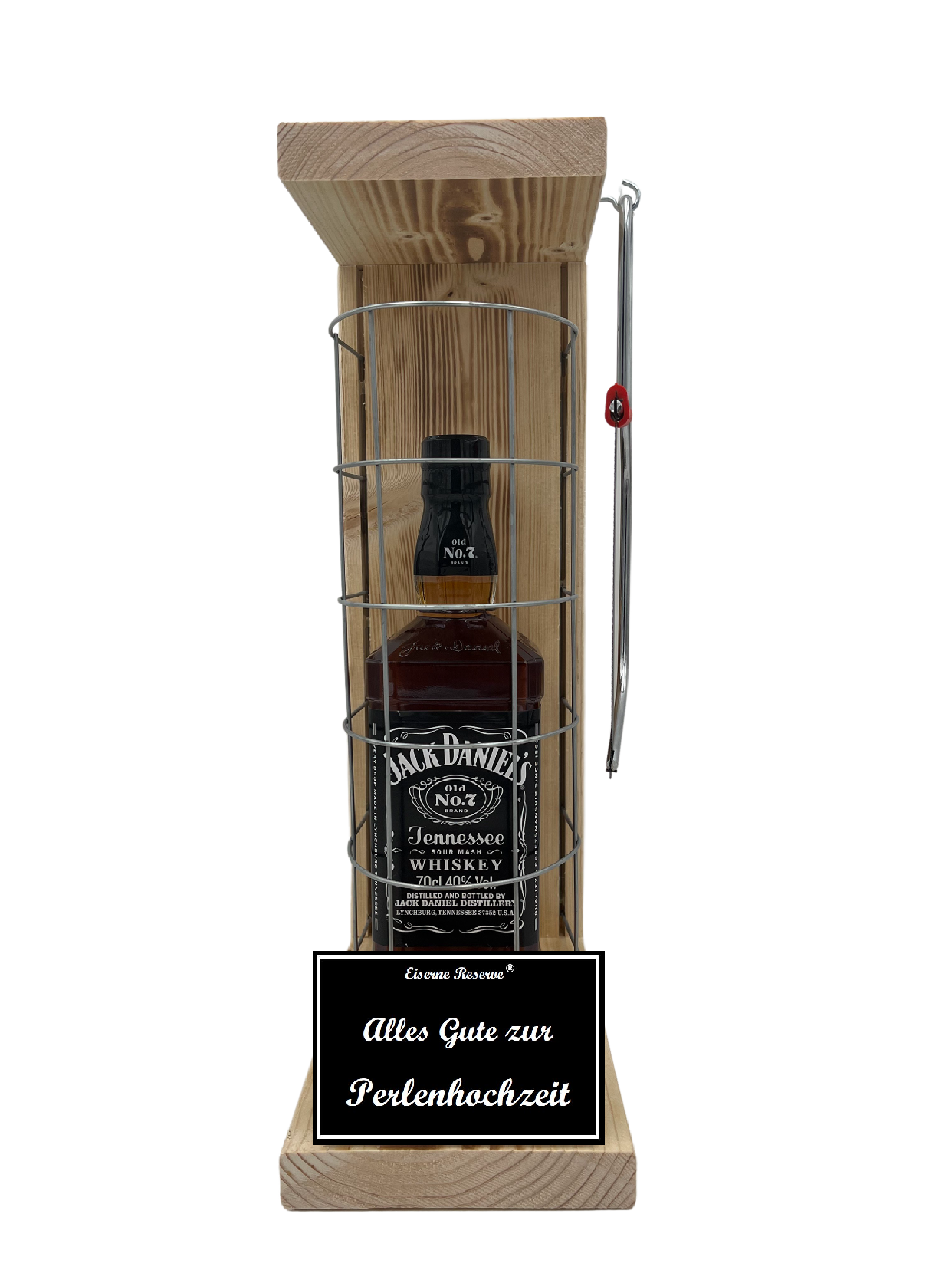 Jack Daniels Eiserne Reserve Gitterkäfig Geschenk zur Perlenhochzeit