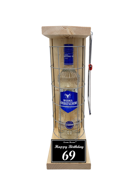Wodka Geschenk zum 69 Geburtstag - Eiserne Reserve Gitterkäfig